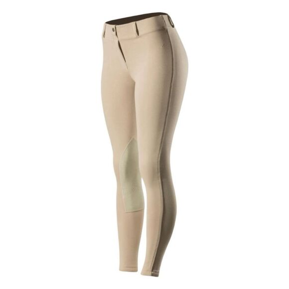 Horze Equinavia Ella Breeches Riding Pants Tan Pull-On Knee Patch Comfortable Wa - Picture 1 of 10